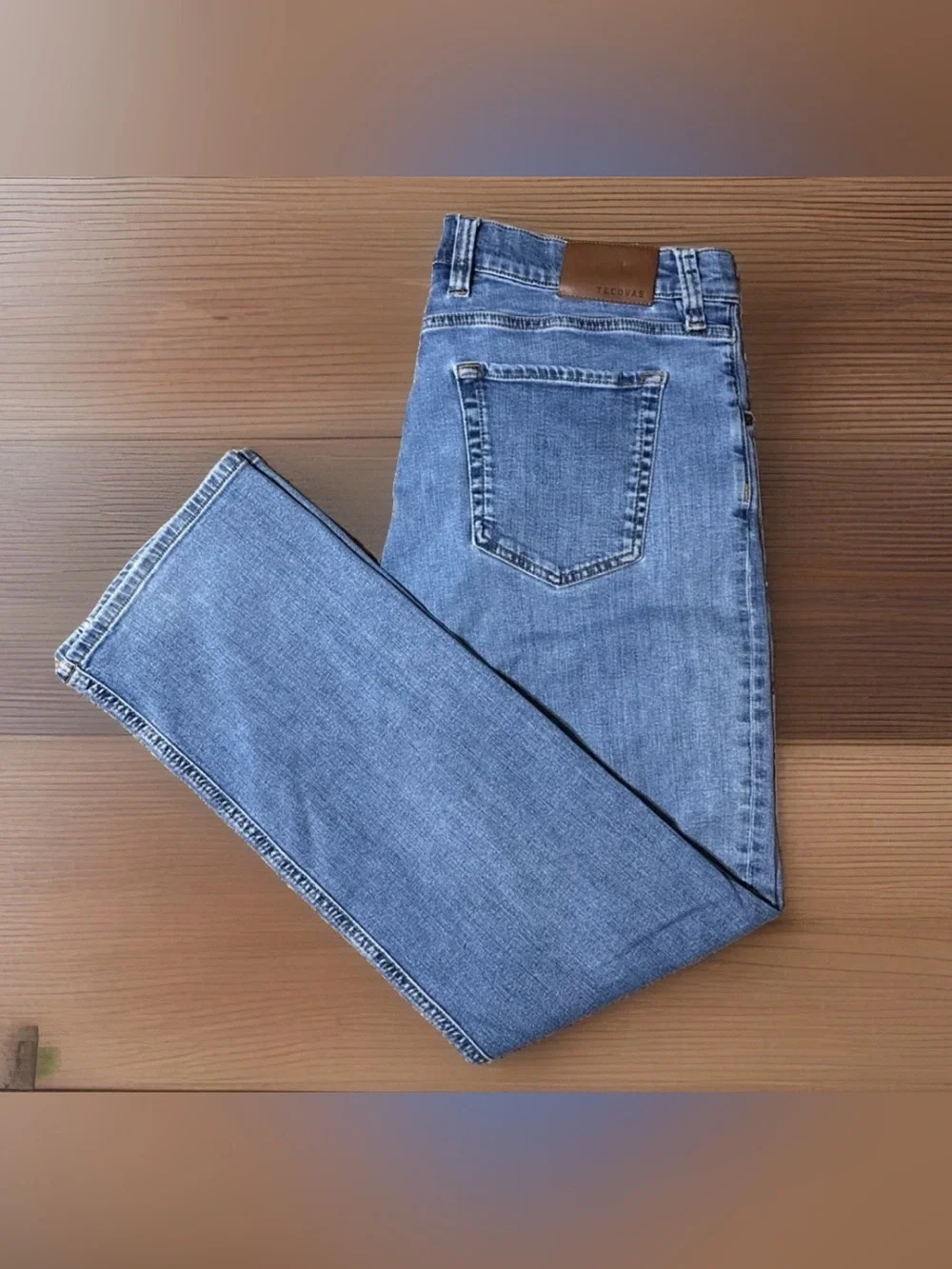 Tecovas Standard Jean Mens 36x32 Blue Denim Pants Western Outdoor Workwear Logo